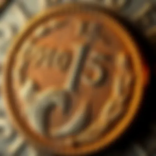 A close-up view of the 1915 Cuban 1 Peso coin showcasing its high relief design with intricate details.