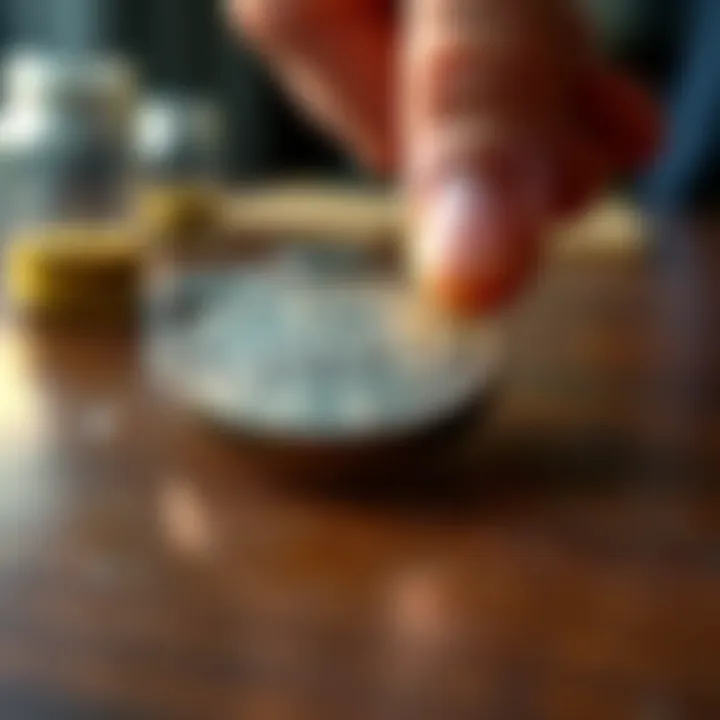 1937 US Coin Found in Germany A close-up of a 1937 US coin resting on a wooden table, with a man's hand reaching towards it for inspection.