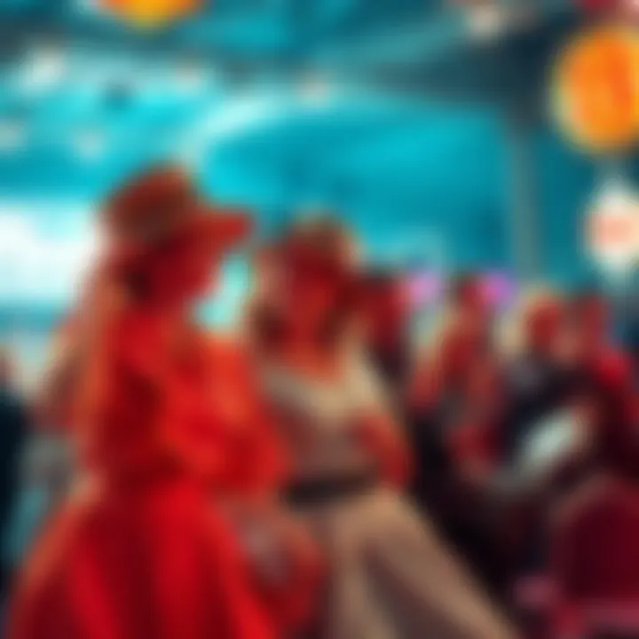 A group of people dressed in 1950s style clothing enjoying classic music at a retro-themed event.