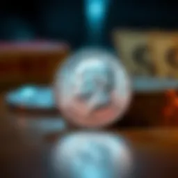 A close-up view of a 1971 half dollar coin without a mint mark, displayed on a wooden surface with soft lighting.