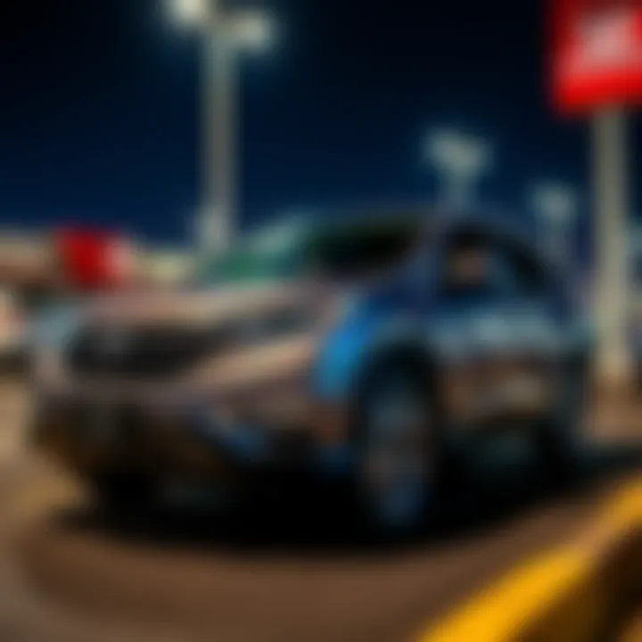 A 2016 Honda CR-V EX-L parked at a dealership, showcasing its sleek design and features for potential buyers.
