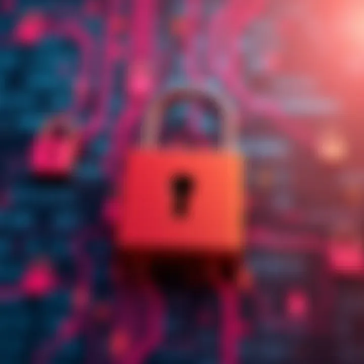 A visual representation of a 24-bit cryptographic system with digital locks and binary code