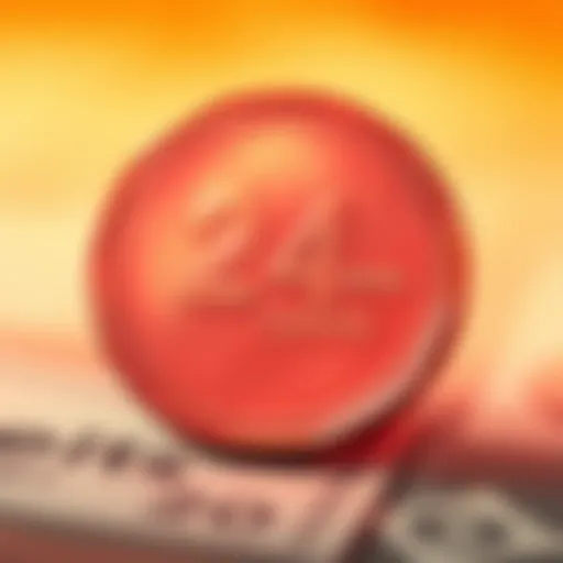 A close-up of a 24 cents coin with a bright background, symbolizing financial opportunities and trends.