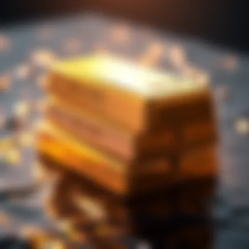 24k Gold Bars A stack of shiny 24k gold bars reflecting light, symbolizing investment value