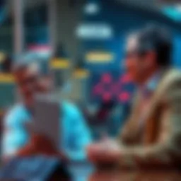 A financial advisor explaining how to convert a 401k into XRP to a client