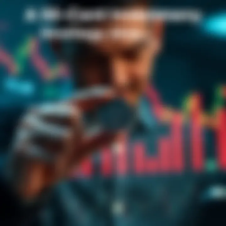 A person examining a small coin with financial charts and graphs in the background, symbolizing investment strategies for 2026.