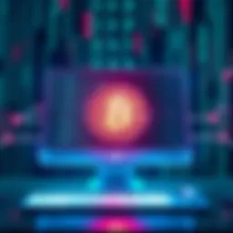 An illustration showing a computer with binary code and a Bitcoin symbol, representing the potential impact of AI on cryptocurrency.