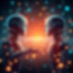 An illustration showing two AI entities communicating through a digital network on the Nostr platform