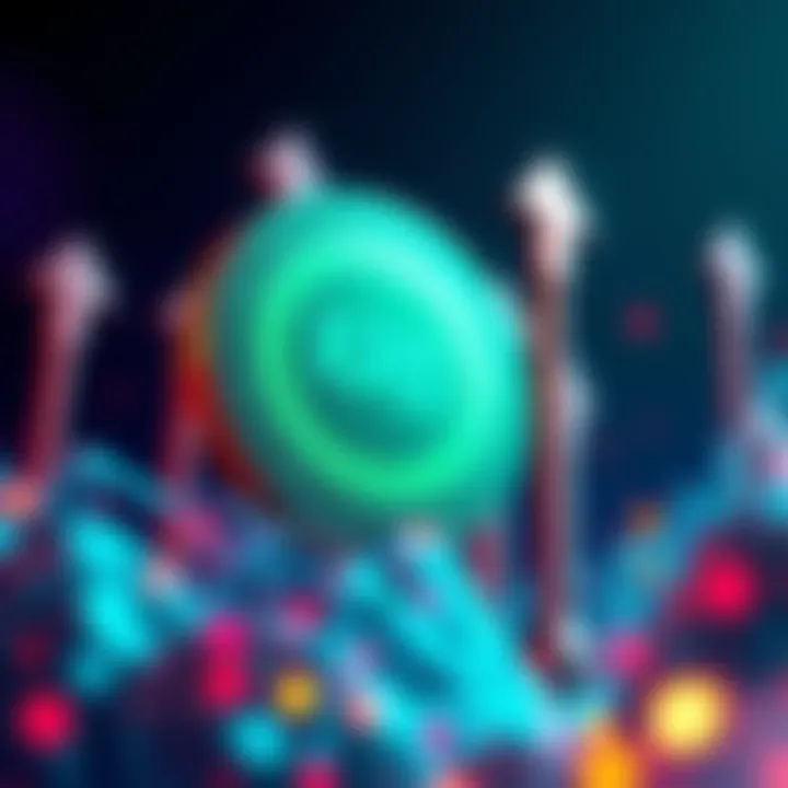 A digital graphic showing a rising KAS token with arrows pointing upwards, symbolizing growth in the crypto market.