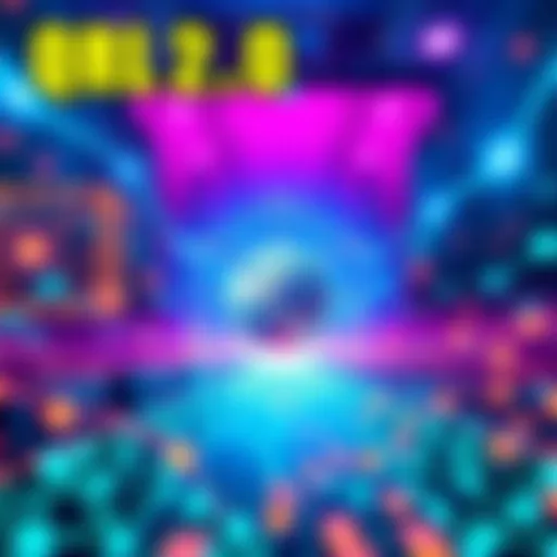 A visual representation of the Quantum Resistant Ledger 2.0 Testnet showcasing blockchain elements and post-quantum smart contracts.