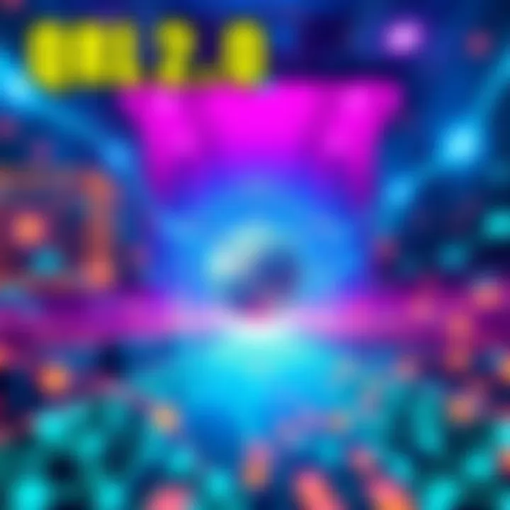 A visual representation of the Quantum Resistant Ledger 2.0 Testnet showcasing blockchain elements and post-quantum smart contracts.