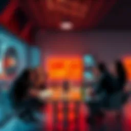 A30 Cryptocurrency Discussion A group of people engaging in a discussion about cryptocurrency in a modern setting, illustrating the divided opinions on the future of crypto.