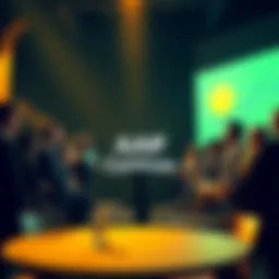 A group of people discussing the connection between artificial intelligence and politics at the American AI Fund launch event, with Coinbase logo displayed prominently.
