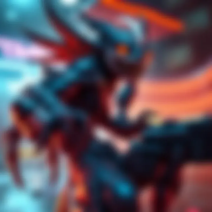 A dynamic illustration of an Aberrant character showcasing unique features and abilities, set in a gaming environment.
