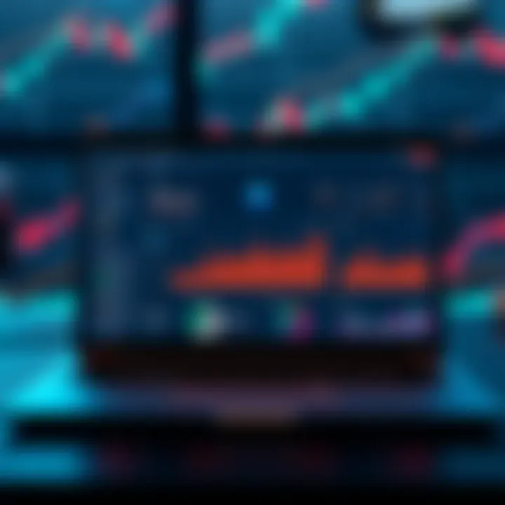 A laptop screen displaying Cardano blockchain data with graphs and charts, showcasing easy access to transactions and rewards.