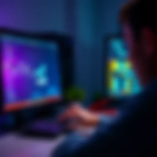 A person looking at a computer screen while accessing an old cold Ripple wallet from a hard drive