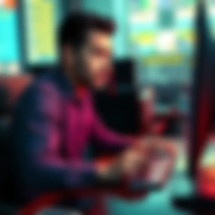 Person using a computer to access their Yoroi Wallet, showing concern and focus on the screen