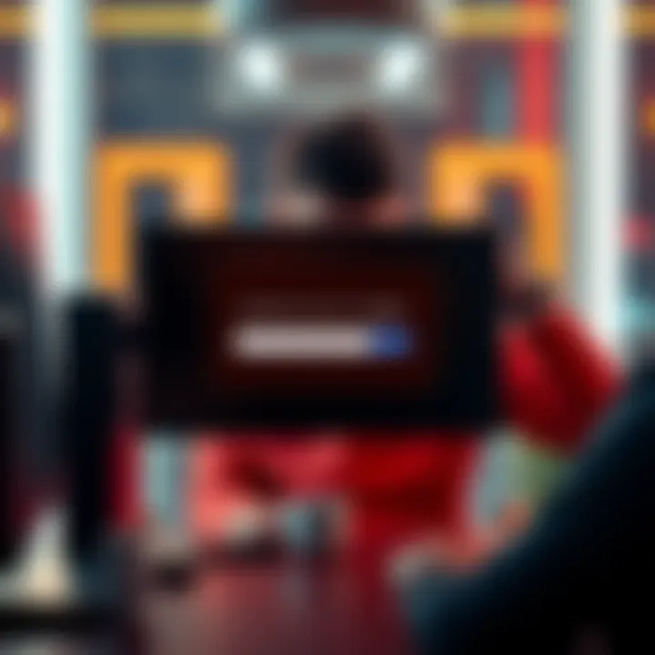 A computer screen displaying a logout message for an online account, with a frustrated person in the background