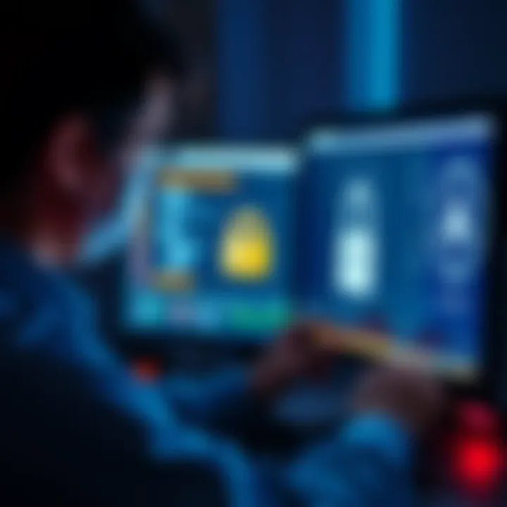 A person looking at a computer screen with worried expression, showing a locked account symbol, representing challenges in recovering funds from a drainer contract.