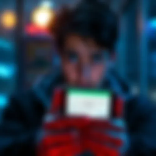 A person looking worried while holding a phone, showing an error message about fund transfer denial.