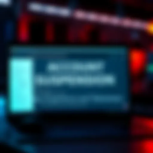 Screenshot of account suspension notice on a forum