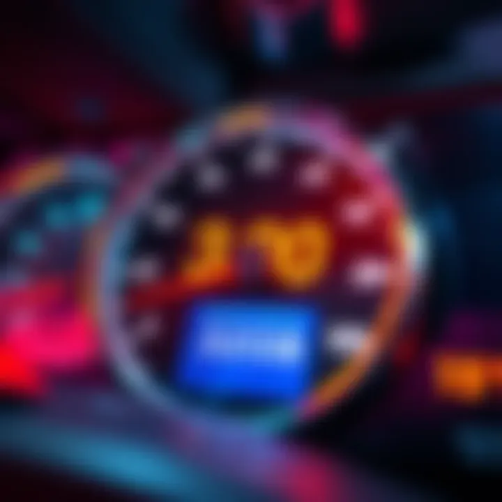 A graphic showing a speedometer reaching a high point symbolizing the quick achievement of 320ABs in 15 minutes.