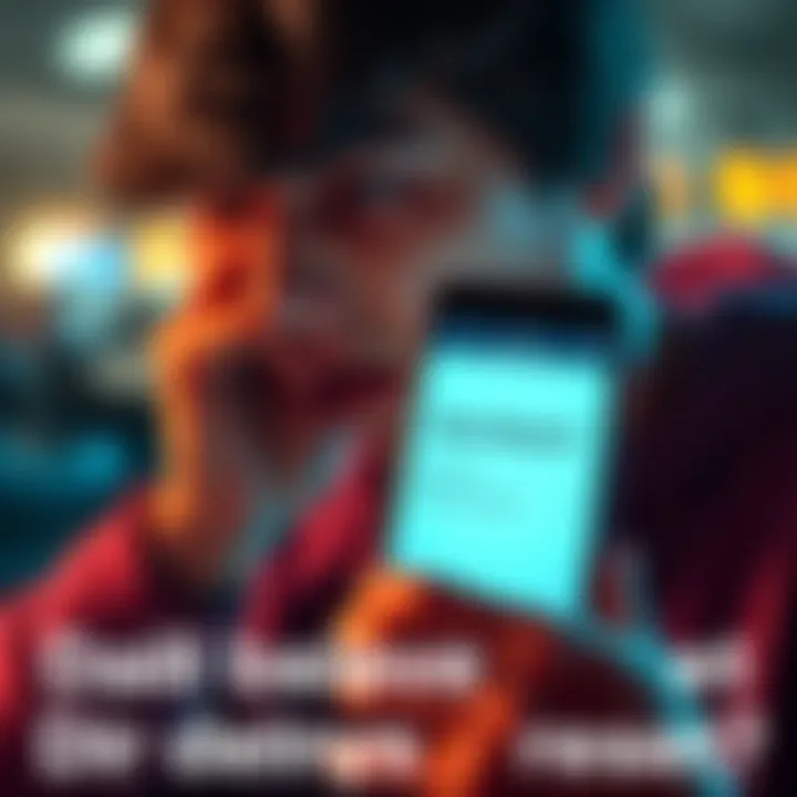 A person looking frustrated at their phone screen showing a reset achievement streak.