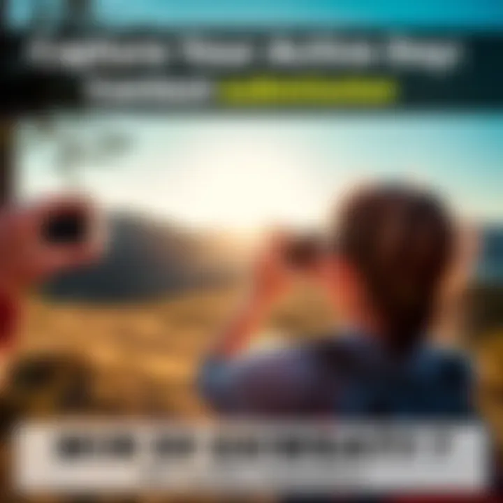 A person taking a photo during an outdoor activity, showcasing fitness and energy in nature.