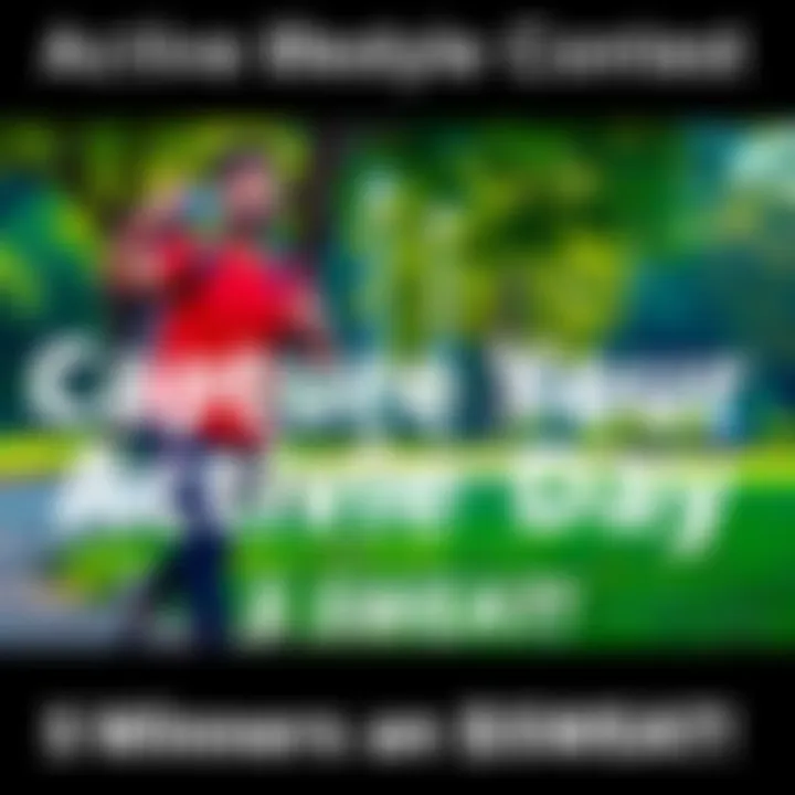 A person running outside, taking a selfie in a park, promoting an active lifestyle contest