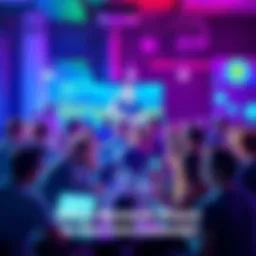 A vibrant online forum showcasing people discussing various memecoins with enthusiasm and energy.