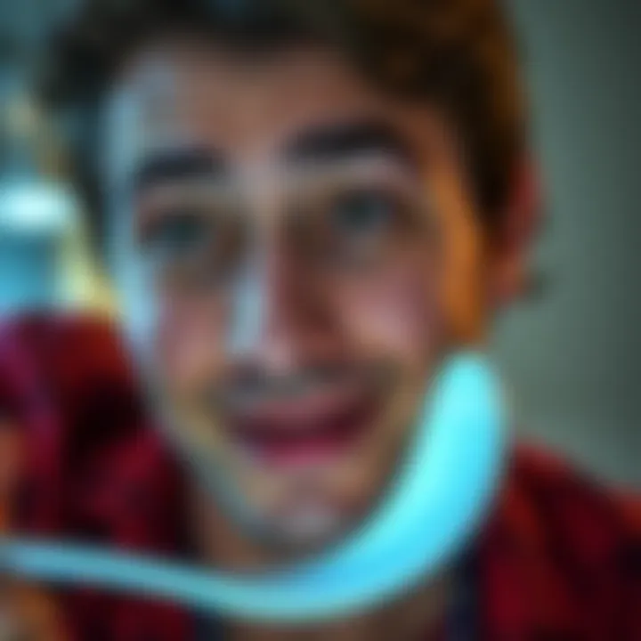 A close-up of an actor's face, looking curious and engaged, with a hint of a smile, as seen in the FACTOR ads for Spoon.