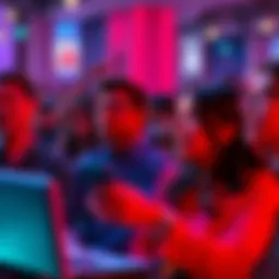 Participants watching an ad during an auction for bid tokens, showing mixed reactions.