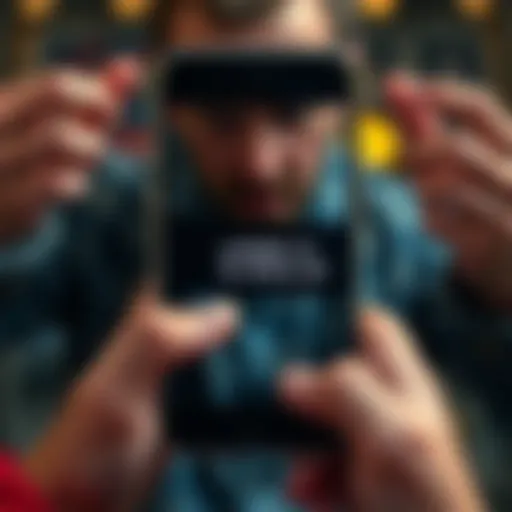 A smartphone displaying an error message saying 'unable to show ad' with frustrated hands in the background.