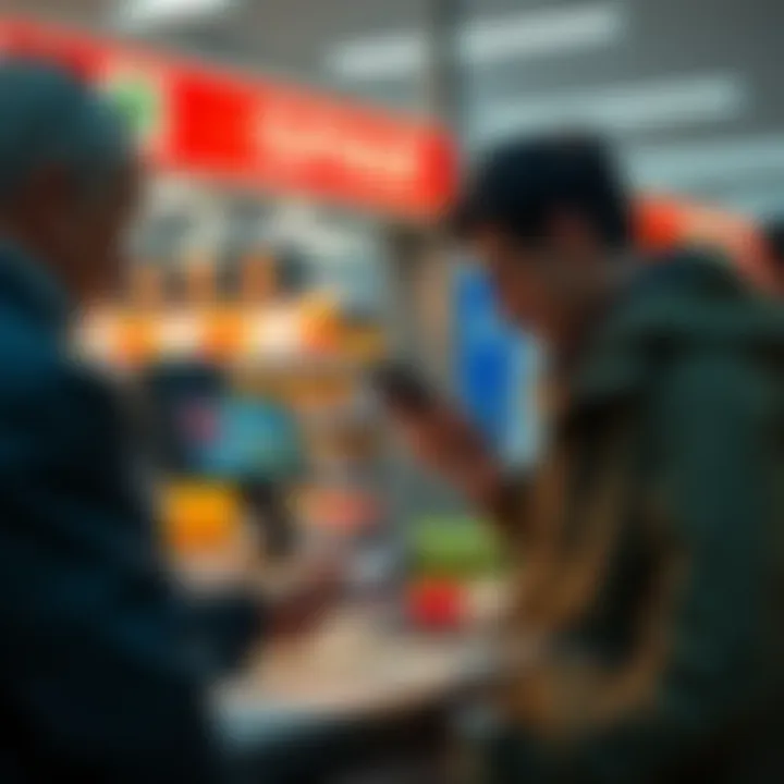 A customer making a payment with ADA at a SPAR store in Switzerland, showing the store's logo and a digital currency transaction on the screen.