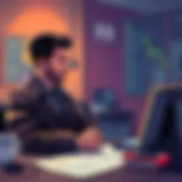 Illustration of Adam Back engaged in early HashCash discussions on a mailing list from 1997