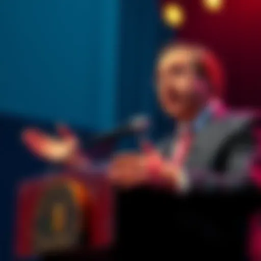 Adam Schiff speaks at a podium about a bill to ban betting on war and death scenarios