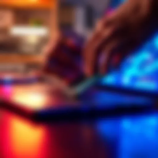 A person installing an SSD into a laptop for storage upgrade