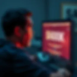 Address Poisoning Attack A digital graphic showing a person looking shocked while viewing a computer screen displaying a financial loss, symbolizing address poisoning attacks.