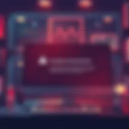 Illustration showing a computer screen with a warning message about a cybersecurity breach at Adobe University.