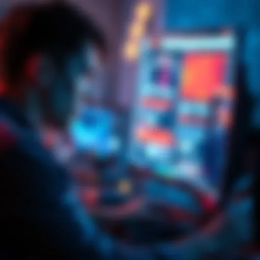 A person looking frustrated at a computer screen showing failed advertisement attempts for free transactions