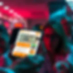 Ads on Cash Reward Apps A smartphone screen showing ads on cash reward apps with frustrated users in the background.