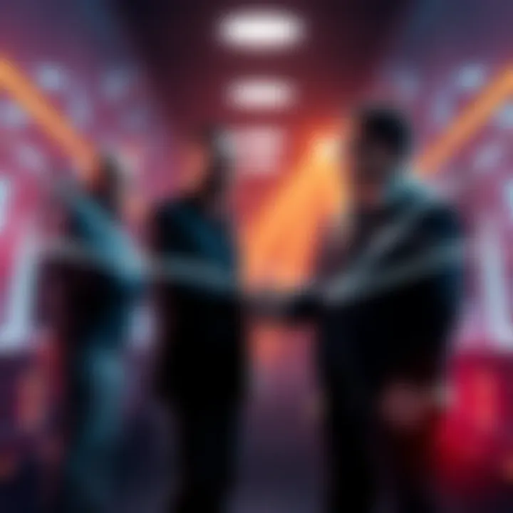 Aevum Protocol representatives shaking hands with Hexens team member, showcasing the audit agreement for project progress.