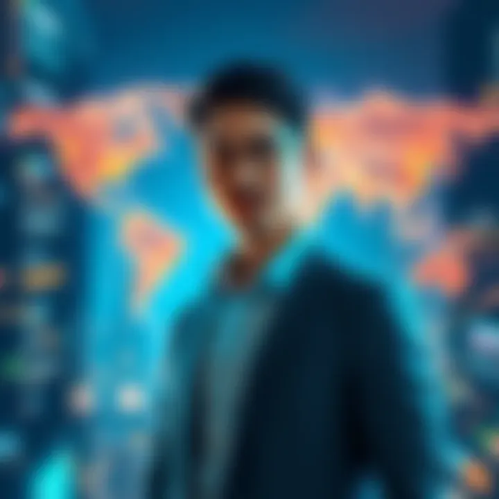 A professional looking for an affiliate partnership manager role at BitMart with a global reach in the background