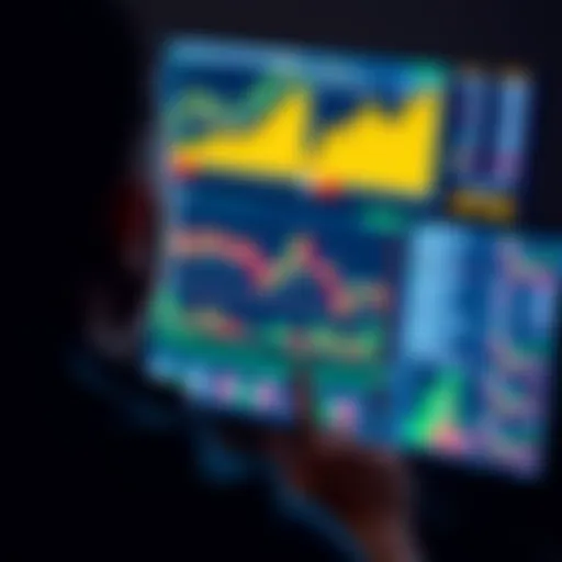 A person looking at a computer screen displaying trade data graphs and statistics, seeking affordable resources for PumpSwap data