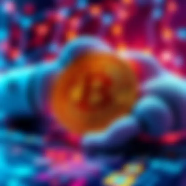 A graphic showing AI and cloud computing symbols with a Bitcoin logo, highlighting the potential risks to Bitcoin's security from centralized control.