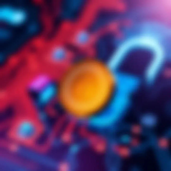 A graphic showing a token symbolizing secure identity verification, with a digital padlock and AI elements in the background.