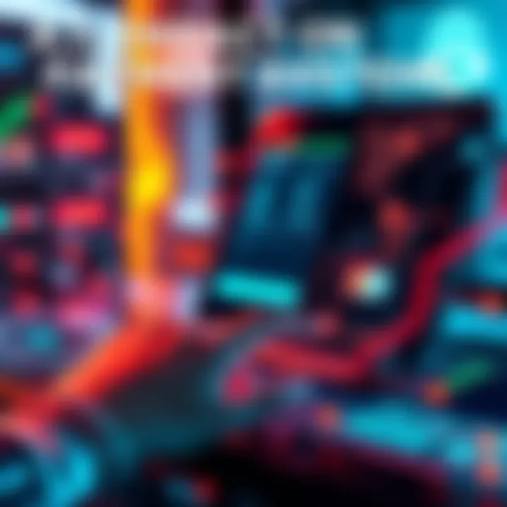 Visual representation of A.I. technology influencing financial systems, featuring a digital payment interface with graphical A.I. elements.