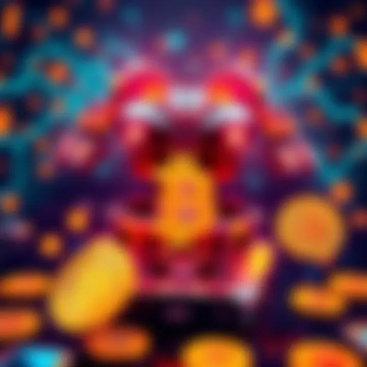 An illustration showing a digital AI agent selecting Bitcoin over stablecoins for economic activities, with symbols of cryptocurrency around it.