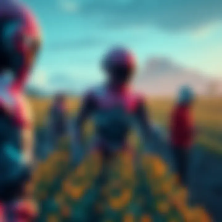 A digital illustration showing AI agents managing yield farming in a futuristic DeFi landscape, with traditional farmers observing from the sidelines.