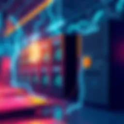 An illustration showing AI technology consuming electricity next to Bitcoin mining rigs, highlighting the shift in energy usage